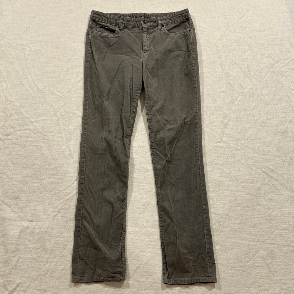 Lands End Womens Gray Straight Leg Corduroy Pants Size 8 V3378/F3084